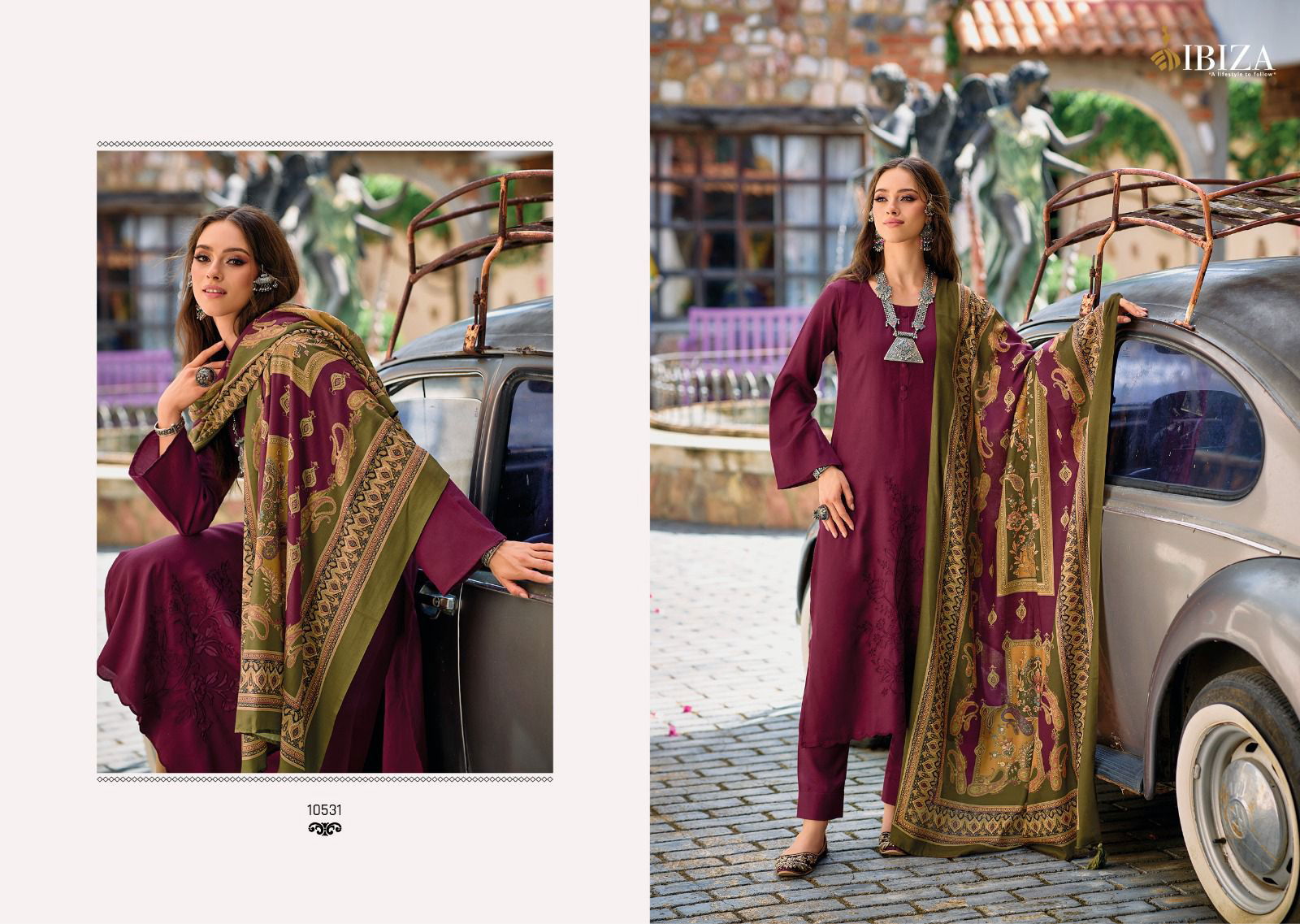 Ibiza Gulnaz Vol 2 Pashmina Printed Dress Material Collection
